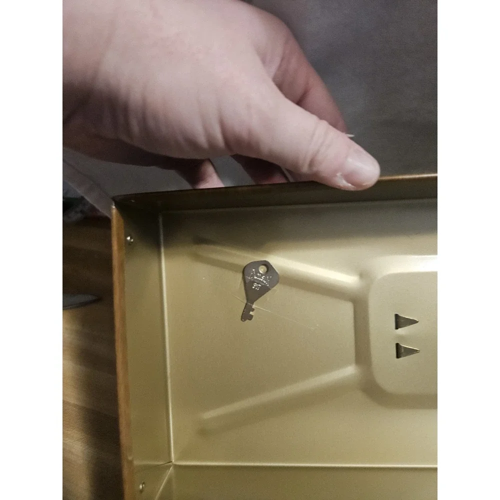 Vintage Portafile Woodlooking Aluminum Box